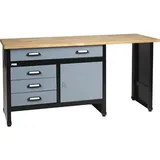 Werkbank Küpper Hammerschlag-Silber 1700 mm 4 Schubladen, 1 Tür