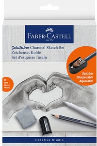 FABER-CASTELL Goldfaber Zeichenkohle blau, 1 Set