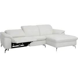 vente-unique Ecksofa aus Büffelleder – elfenbeinfarben – rechter Winkel
