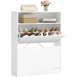 VASAGLE Schuhschrank 24 x 102 x 80 cm wolkenweiß