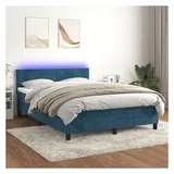 vidaXL Boxspringbett 140 x 200 cm Dunkelblau