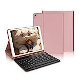 IVEOPPE Tastatur iPad 9. Generation, iPad 10.2" Tastatur mit Hülle (iPad 9./8./7. Generation), Magnetisch Abnehmbarer mit QWERTZ Tastatur für iPad Air 3 und iPad Pro 10.5, Rosa