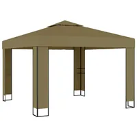 VidaXL Pavillon mit Doppeldach 3x3x2,7 m Taupe 180 g/m2