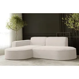 Kaiser Möbel Ecksofa, Sofa L form, Couch L form MODENA L STUDIO stoff Neve Ecru Links