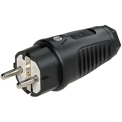 Schutzkontaktstecker Gummi (schwarz)