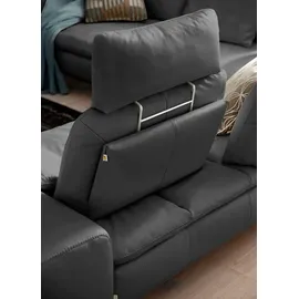 W.Schillig Eckcouch Leder 3-Sitzer Grau