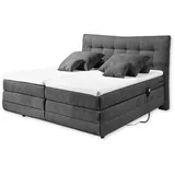 ed-lifestyle ED Lifestyle Malibu 1 mit Motor, Boxspringbett 180x200 elektrisch verstellbar, Anthrazit inkl. Ausführung:Variante - grau