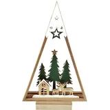 Trendline Deko Aufsteller Holz Weihnachtsdorf 20 X 5 X 32 Cm Grün Weiß Figur