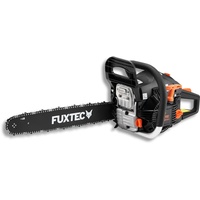 FUXTEC Benzin Kettensäge FX-KSP351 – Motorsägen Leistung 2,1 KW/ 50,8ccm Hubraum & EASY-Start – Schwertlänge 18 Zoll – Gewicht von 5,37Kg- Notstopp-Kippschalter/Schwertschutz