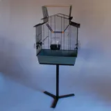 XXL Cabrio Vogelkäfig Vogelbauer Wellensittich Finken Kanarien Käfig Qualität - grau