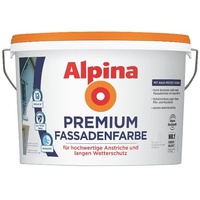 Alpina 2,5 Liter Premium Fassadenfarbe weiß matt Silikonharz Wetterschutz