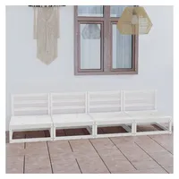 VidaXL 4-Sitzer-Gartensofa Weiß Kiefer