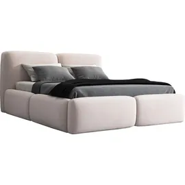 mebloland Polsterbett OLKE -OM 140 x 200 mit Bettkasten. Farbe: Beige - Beige