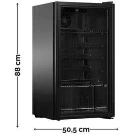 Yuna Cool-View GKS90 Getränkekühlschrank 89 l 830 mm hoch Schwarz