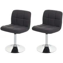 Mendler 2er-Set Esszimmerstuhl Kavala Stoff/Textil dunkelgrau