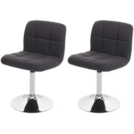 Mendler 2er-Set Esszimmerstuhl Kavala Stoff/Textil dunkelgrau