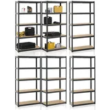 Juskys Lagerregal Basic 6er Set 180x90x40 cm – Grau