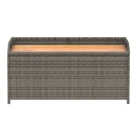 vidaXL Bank mit Stauraum Grau 100x50x52 cm Poly Rattan Akazienholz
