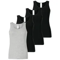 SCHIESSER Unterhemd Modern Multipacks in schwarz-grau | Gr.: 38