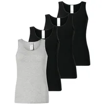SCHIESSER Unterhemd Modern Multipacks in schwarz-grau | Gr.: 38