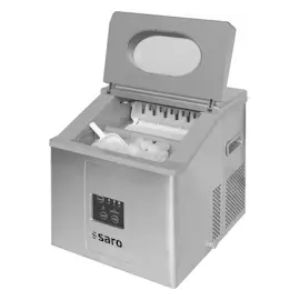 Saro Eiswürfelbereiter – 15 kg / 24 h – Edelstahl – 3 Eisgrößen wählbar – Wassertank 2 L – Vorratsbehälter 1,4 kg – Modell EB 15 PRO