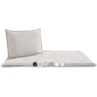 SAUNASOFA Set Short – 2-Sitzer Sauna-Auflage mit Kissen – Saunamatte für Infrarot-Kabine & klassische Sauna – Waschbar, atmungsaktiv & handgefertigt in Europa – Wellness-Set in Grau