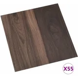 vidaXL Bodenplatten 55 pcs Dunkelbraun 5,11 m2 PVC