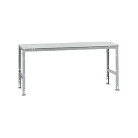 Manuflex Grundtisch UNIVERSAL Standard, Tischplatte Melamin, 2000x800, alusilber
