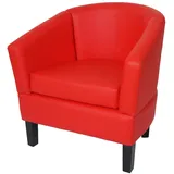 Mendler Lounge-Sessel HWC-O17, Sessel Clubsessel Cocktailsessel, FSC®-zertifiziert Kunstleder ~ rot