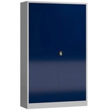 ClassiX Stahlschrank X-530381 enzianblau, lichtgrau 120,0 x 60,0 x 194,5 cm, aufgebaut