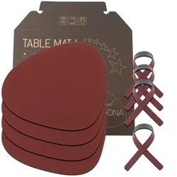 Lind DNA - Geschenkset Curve L, Nupo rot (4 Tischsets + 4 Serviettenringe)