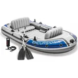 Intex Schlauchboot Excursion 4 Weiß inkl. Pumpe und Alu-Paddel