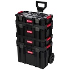 KREHER Werkzeugtrolley Aufbewahrungsboxen 3 Boxen, 1 Trolley Gr. B/H/T: 53 cm x 96 cm x 31 cm, schwarz (schwarz, rot) Werkzeugkoffer Aufbewahrungsboxen