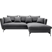 OTTO home Ecksofa LIVORNO,258 cm, L-Form, Schlaffunktion u. Bettkasten (139/224cm), Samt, Struktur, Webstoff schwarz