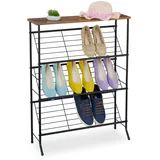 Relaxdays Industrial Schuhregal 70 x 89,5 x 23,5 cm schwarz/braun