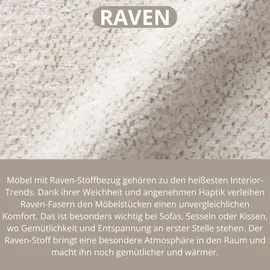 beautysofa Ecksofa PEDRO U XL, breite Ottomane, Farbe: Weiß (Raven21) - Weiß