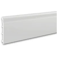 Profhome 653804 Sockelleiste Fußleiste Zierleiste Stuckleiste 2 m 200 cm x 1,5 cm x 15 cm Weiß