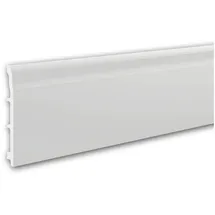 Profhome 653804 Sockelleiste Fußleiste Zierleiste Stuckleiste 2 m 200 cm x 1,5 cm x 15 cm Weiß