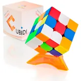 Cubidi CUBIDI® Zauberwürfel 3x3 - Typ Sydney - ohne Sticker - Speedcube 3x3x3 mit optimierten Eigenschaften für Speed-Cubing - Magic Cube für Anfänger und Fortgeschrittene