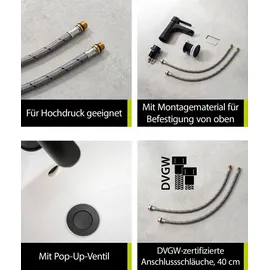 SANITOP-WINGENROTH Cori Waschtischarmatur Schwarz