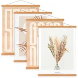 luxuskollektion Posterschiene magnetisch A4 Holz Teakholz 21cm 4 Packungen