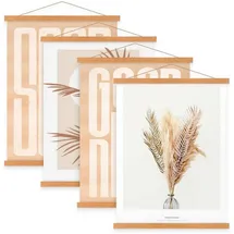 luxuskollektion Posterschiene magnetisch A4 Holz Teakholz 21cm 4 Packungen