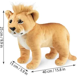 Brubaker Löwe Kuscheltier - 30 cm Stofftier - Baby Plüschtier Raubkatze Stehend - Kinder Plüsch Spielzeug Braun