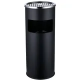 Relaxdays Standaschenbecher mit Inneneimer 17L schwarz/silber