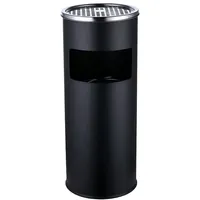 Relaxdays Standaschenbecher mit Inneneimer 17L schwarz/silber