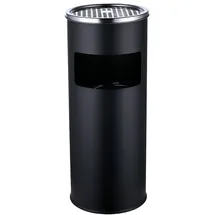 Relaxdays Standaschenbecher mit Inneneimer 17L schwarz/silber