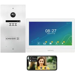 1 Familienhaus 2 Draht BUS WLAN Video-Türsprechanlage HD 170 Grad Weitwinkelkamera -Außenstation in Silber 1x 10" Monitor