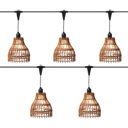 LED Party Deko Lichterkette Boho Korboptik Lampenschirme Garten Balkon koppelbar
