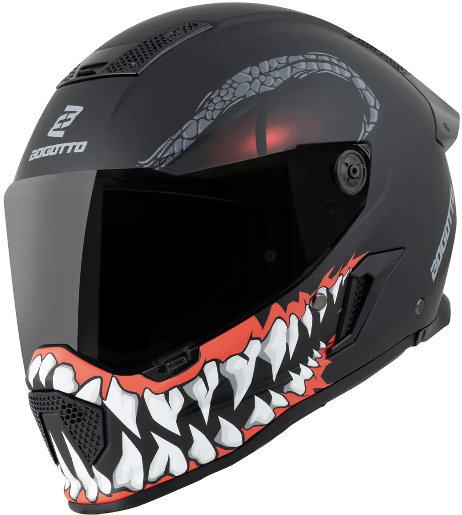 Bogotto Rapto Reptile Helm, zwart-rood, XL Voorman