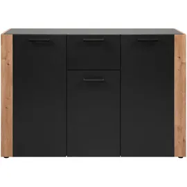 CaliCosy Sideboard 125,5 x 85 x 34,5 cm Anthrazit / Eiche Artisan